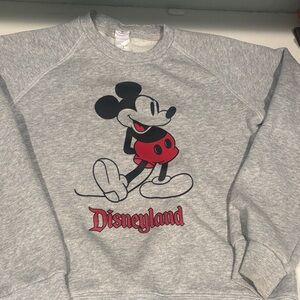 Disney Gray Crewneck with Mickey and Disneyland Logo